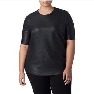 UNIVERSAL STANDARD Black Piave Faux Leather Top